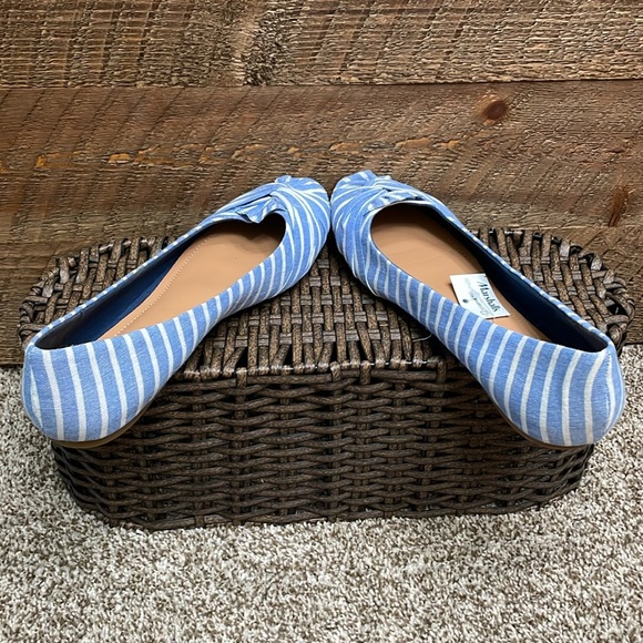 Nautica Women’s Bayard Blue & White Striped Knotted Flats Shoes Size 9 NWT - Picture 7 of 12